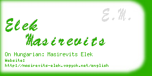 elek masirevits business card